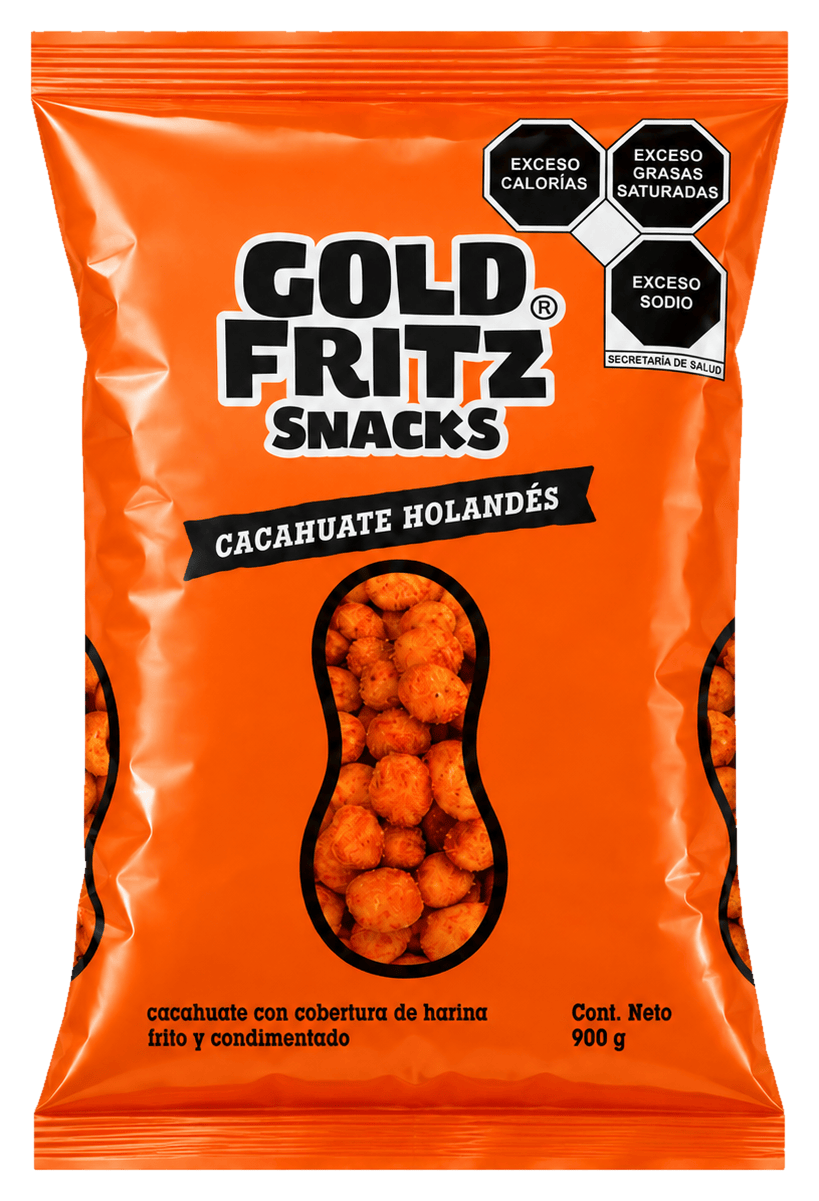 Bolsa Gold Fritz Snacks Cacahuate Holandés 900 g